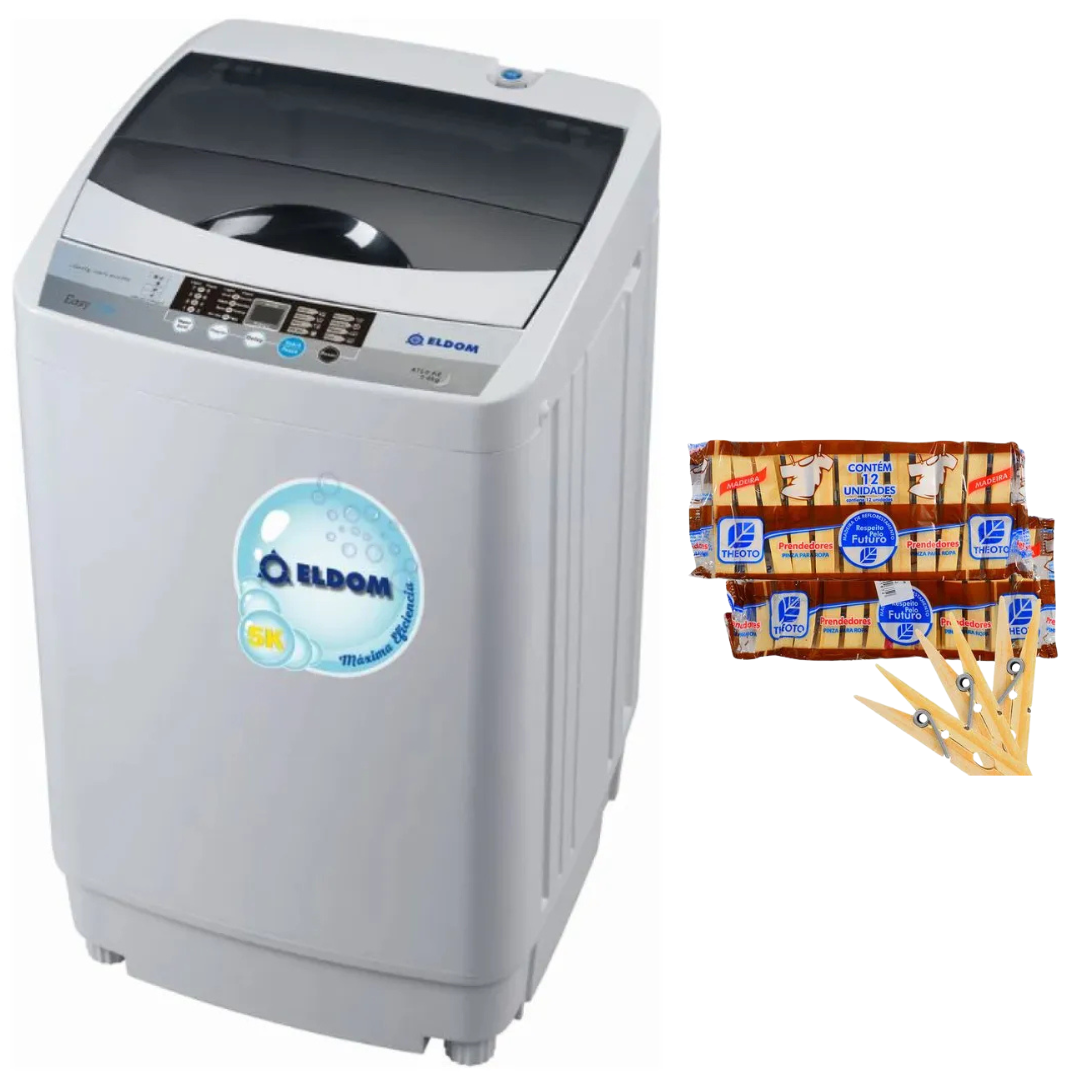 Lavarropas Eldom ATL5KE automático carga superior + 12 palillos de regalo !