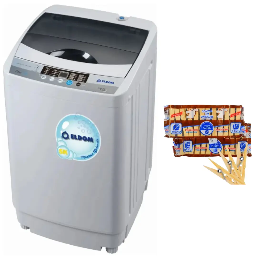 Lavarropas Eldom ATL5KE automático carga superior + 12 palillos de regalo !