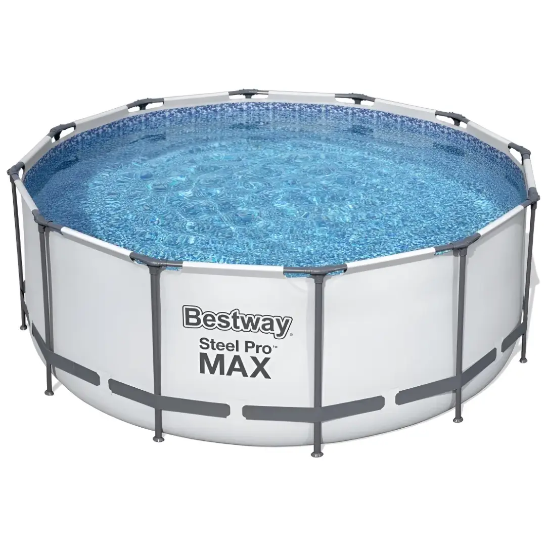 Piscina Redonda Bestway Steel Pro Max  Gris 10.250L
