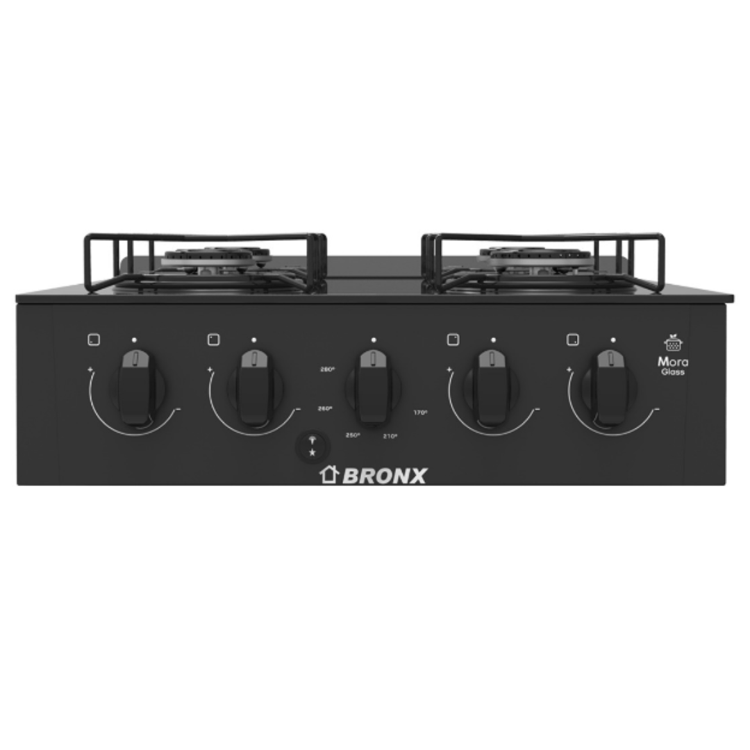 Cocina Bronx Mora Glass Supergas Negra - Imagen 3