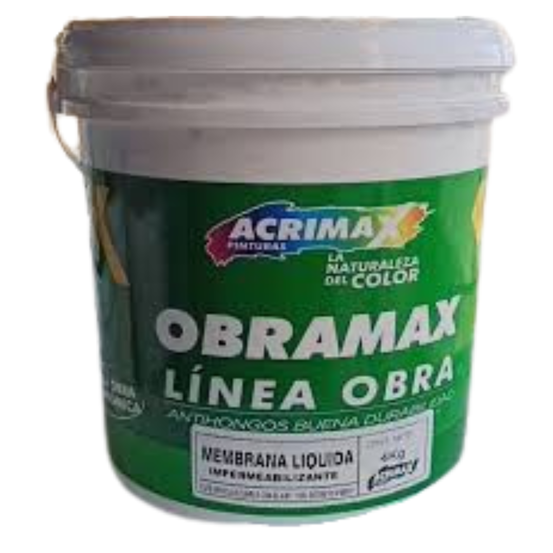 Pintura Membrana Liquida Obra Acrimax 20kg + 4 De Regalo. Blanca - Imagen 3
