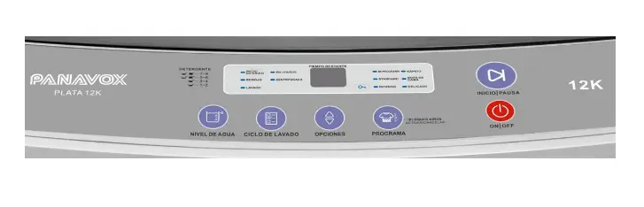 Lavarropas PANAVOX Carga Superior Plata 12Kg - Imagen 3