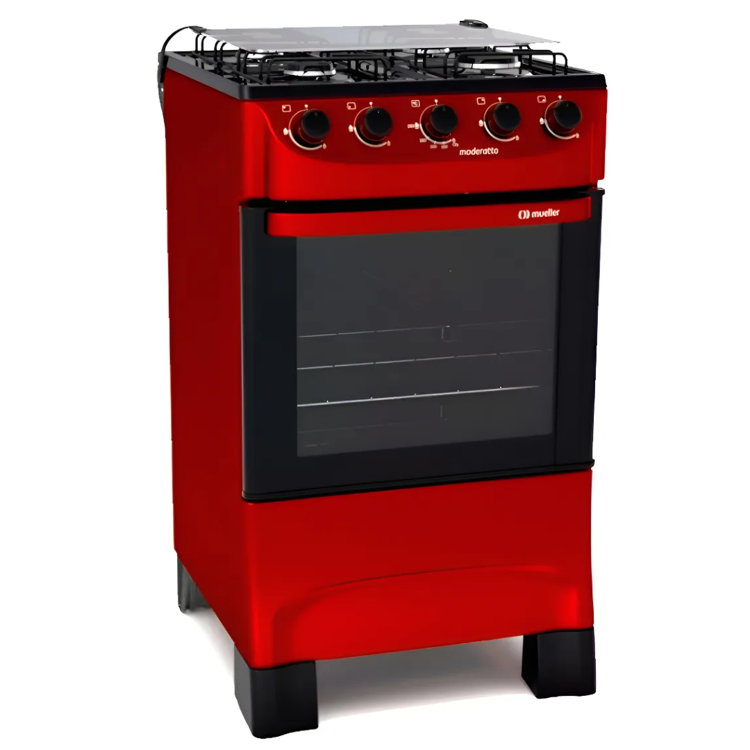 Cocina Mueller Supergas 4h color Bordo