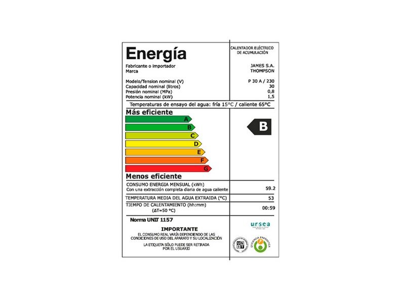Calefón THOMPSON 30 lts. Clindrico - Imagen 2
