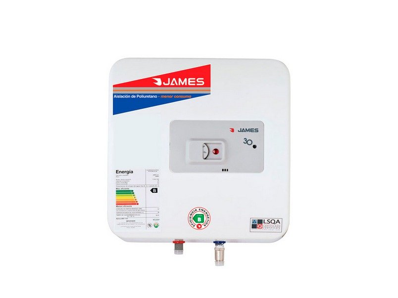 Termotanque Eléctrico James Prisma Acero 30 Litros Blanco