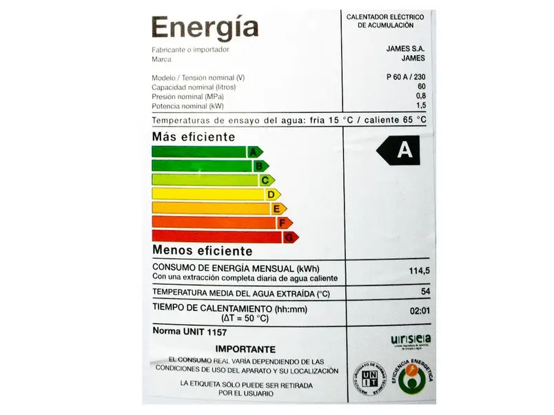 Calefón JAMES 60 Lts. - Imagen 2
