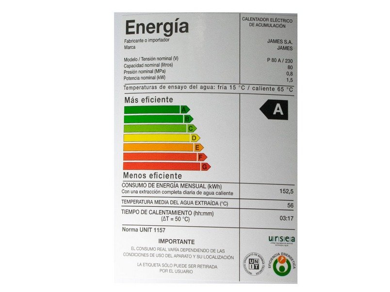 Calefón JAMES 80 Lts. - Imagen 2