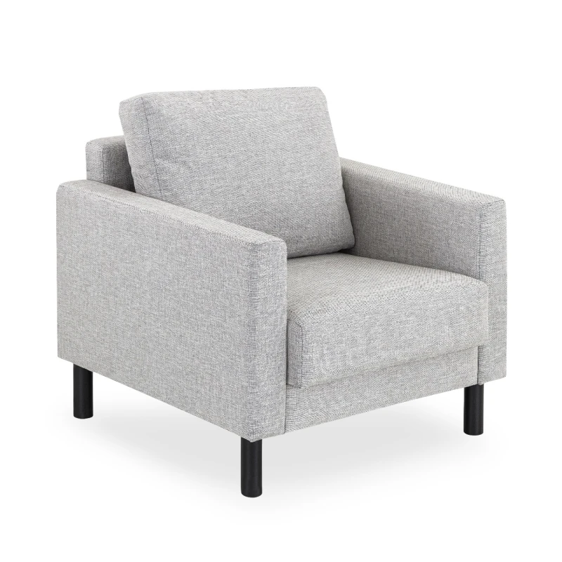 Poltrona Living 1 Cuerpo Autoarmable Madera Ecosoft Y Poliester Gris