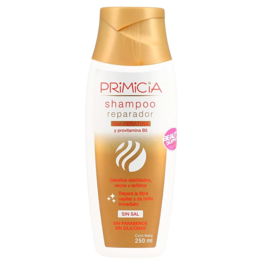 Shampoo Reparador Con Keratina Primicia 250ml, Sin Sal