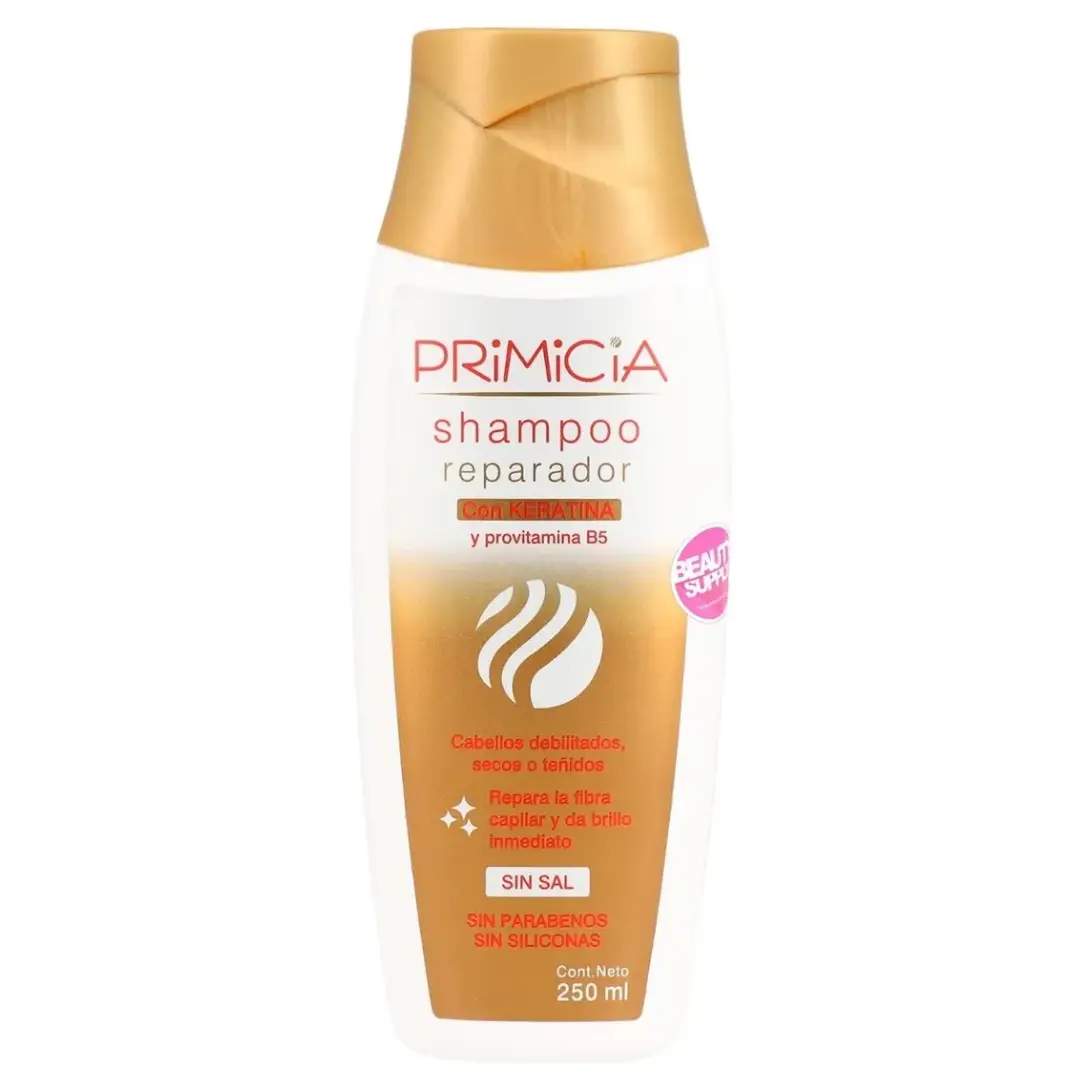 Shampoo Reparador Con Keratina Primicia 250ml, Sin Sal