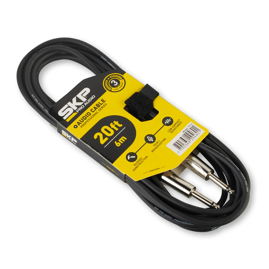 Cable plug 1/4 a plug 1/4 recto 6 Mts