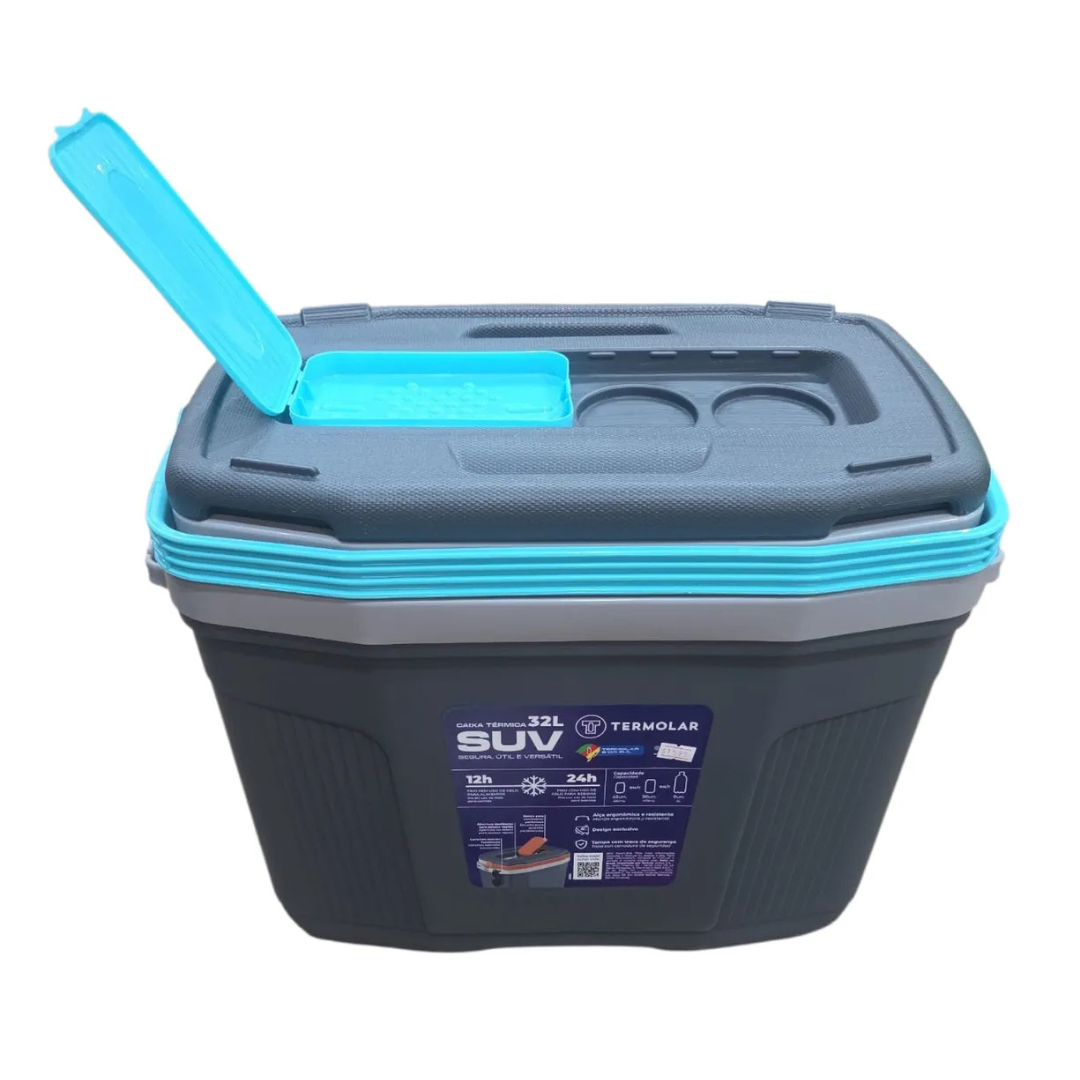 Conservadora Termolar 32 Lts Gris Con Celeste - Imagen 2