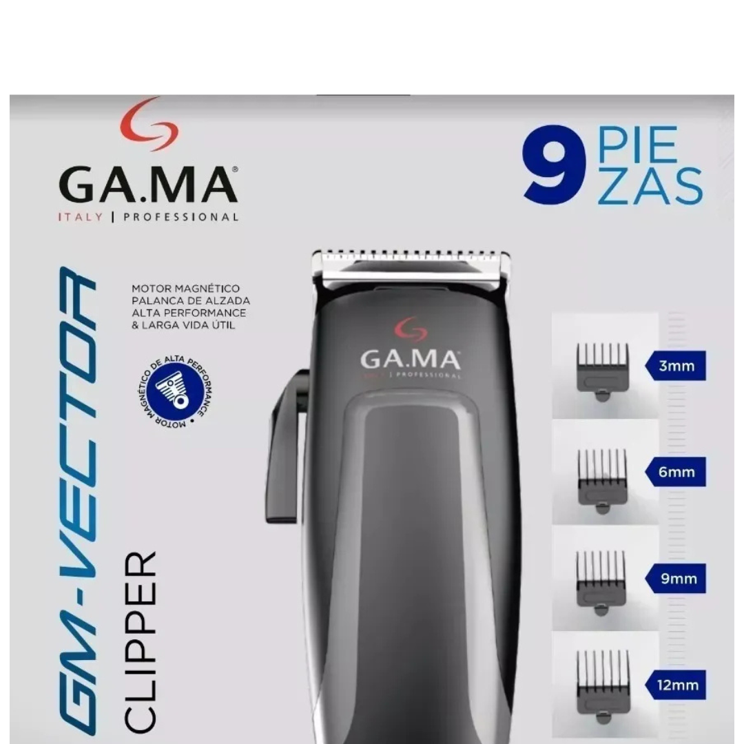 Gama Cortadora Clipper Gm Vector 9 Piezas Color Negro