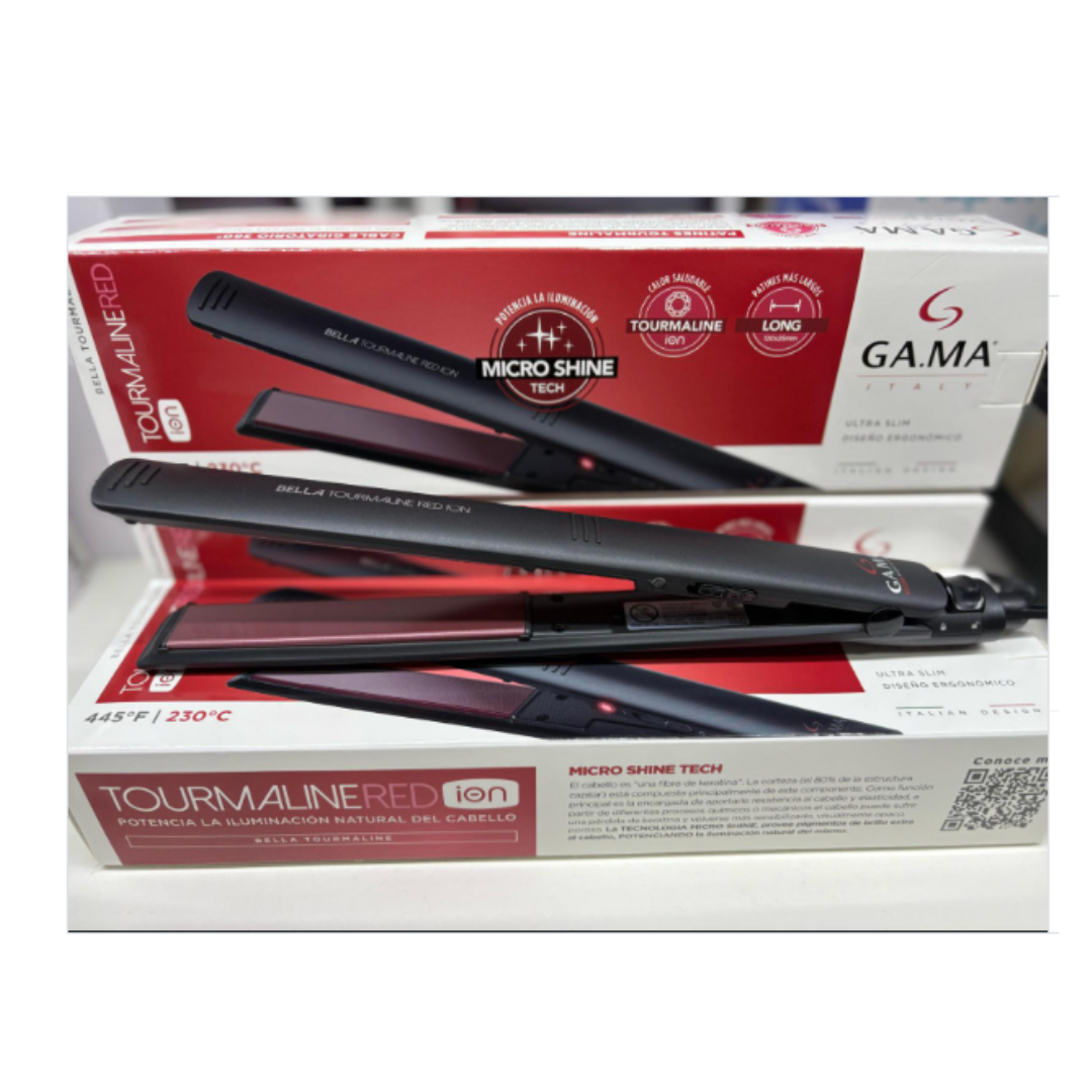 Planchita De Pelo Gama Bella Tourmalina Red Ion color Negro