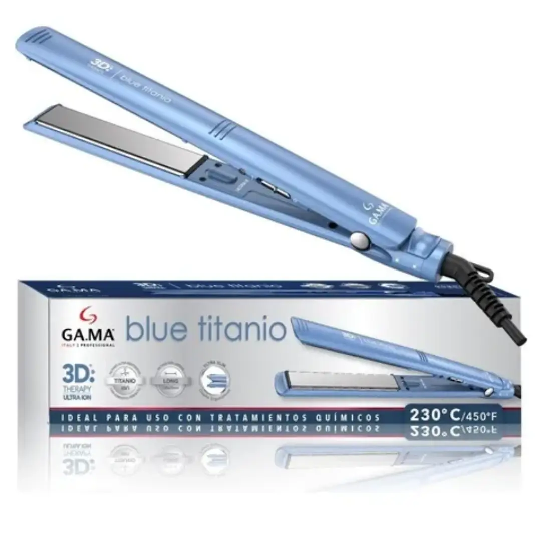 Planchita De Pelo Gama Italy Starlight W&l Blue Titanio 3d Azul Y Gris