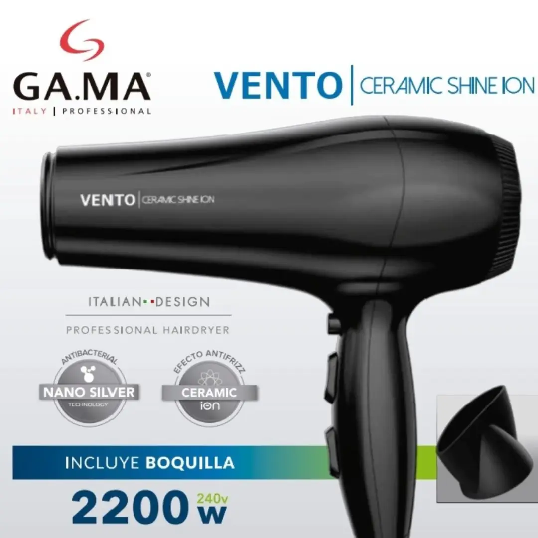 Secador De Pelo Ga.ma Italy Vento Negro