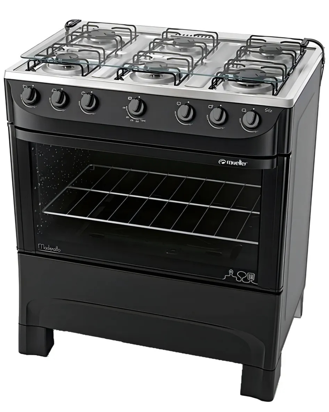 Cocina Mueller Moderatto 6b Glp Color Negro Mate - Imagen 2
