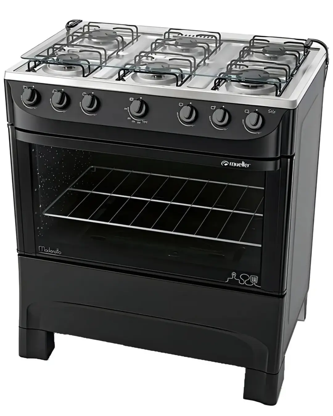 Cocina Mueller Moderatto 6b Glp Color Negro Mate - Imagen 2