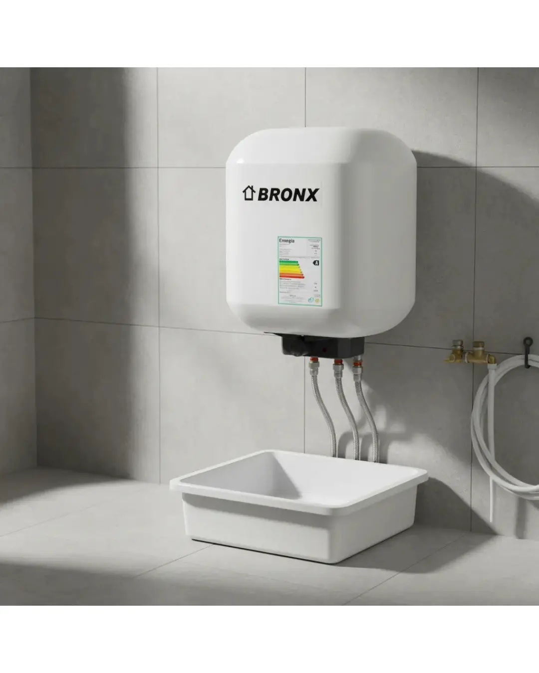 Calefón Eléctrico Bronx Prisma Cobre 30 Lts. Blanco - Imagen 3