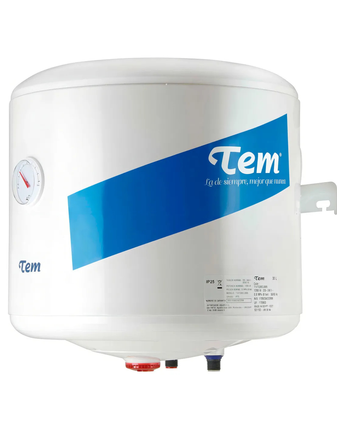 Calefon Tem 30 Litros Clase B acero