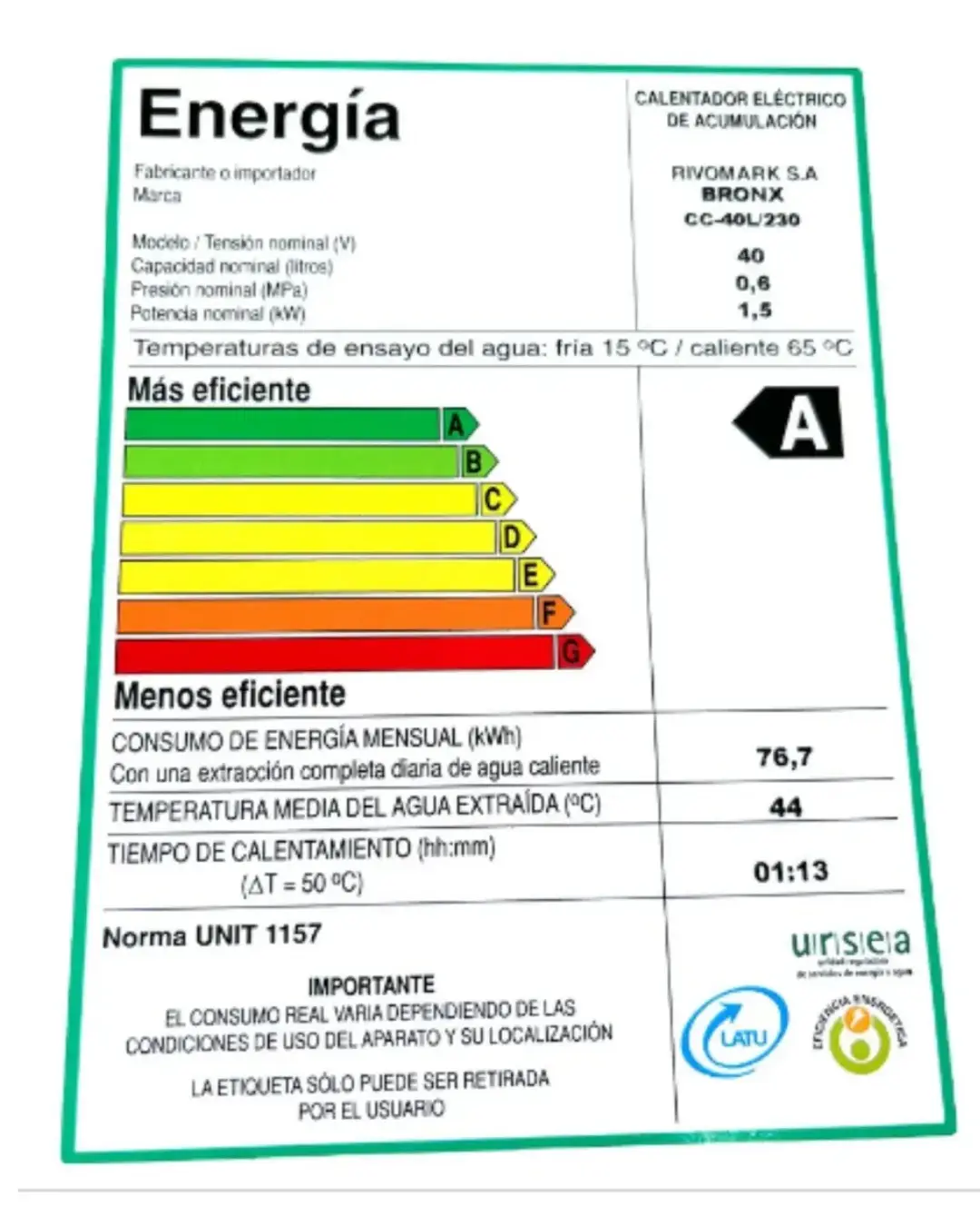 Calefon Bronx Cc-40 Lts Cobre Blanco - Imagen 2