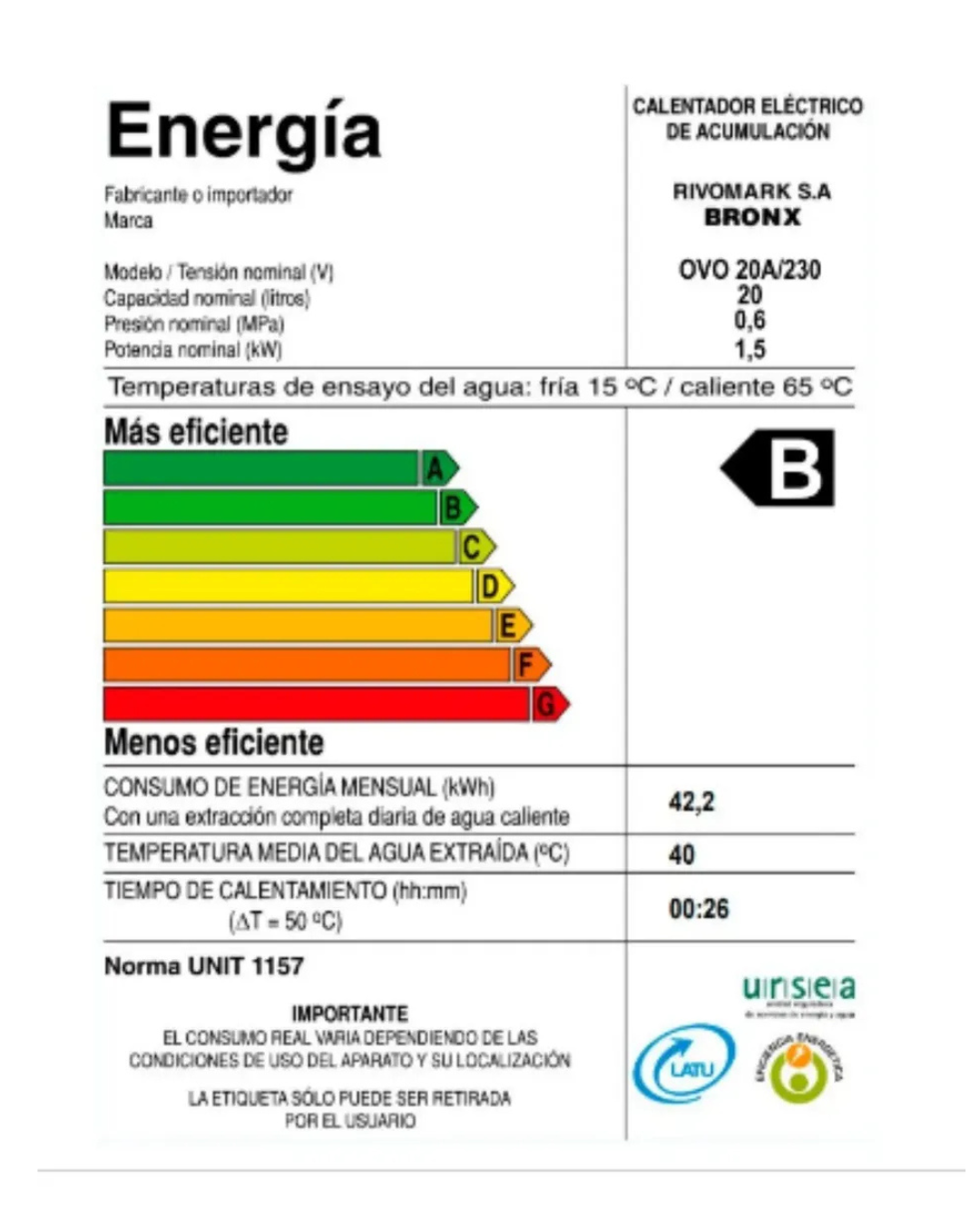 Calefón Eléctrico Bronx Ovo-20 Lts Acero Blanco - Imagen 2