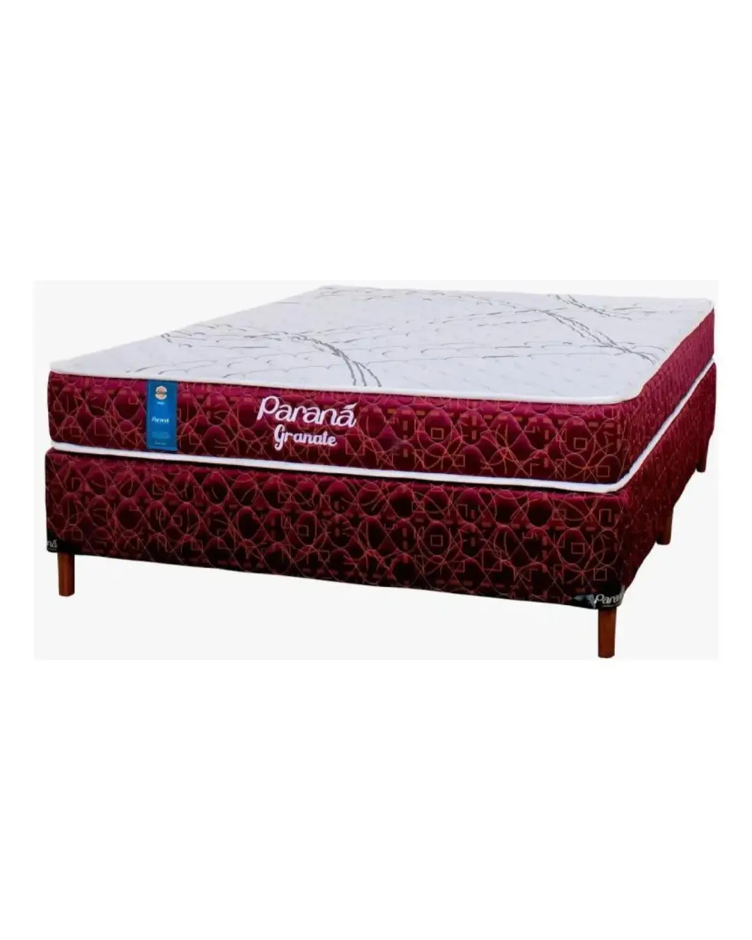 Base Sommier Tricot Paraná Granate Bermellón - 1 plaza