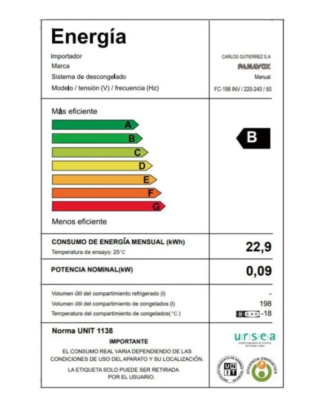Freezer Panavox Fc-198 Inv Blanco - Imagen 4