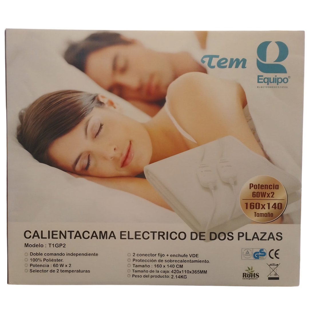 Calienta camas Tem 2 Plazas Controles Independientes