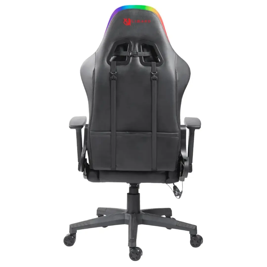 Silla Gamer Negra Reclinable con Luces Led Rgb - Imagen 3