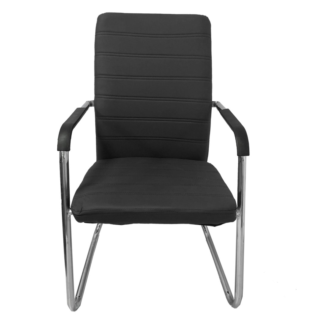 Silla fija de ecocuero modelo Fix negra