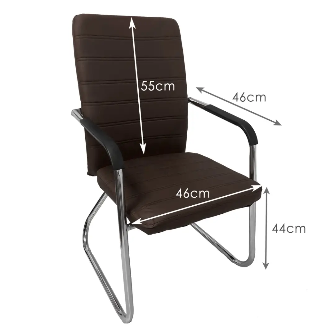Silla fija de ecocuero modelo Fix negra - Imagen 3
