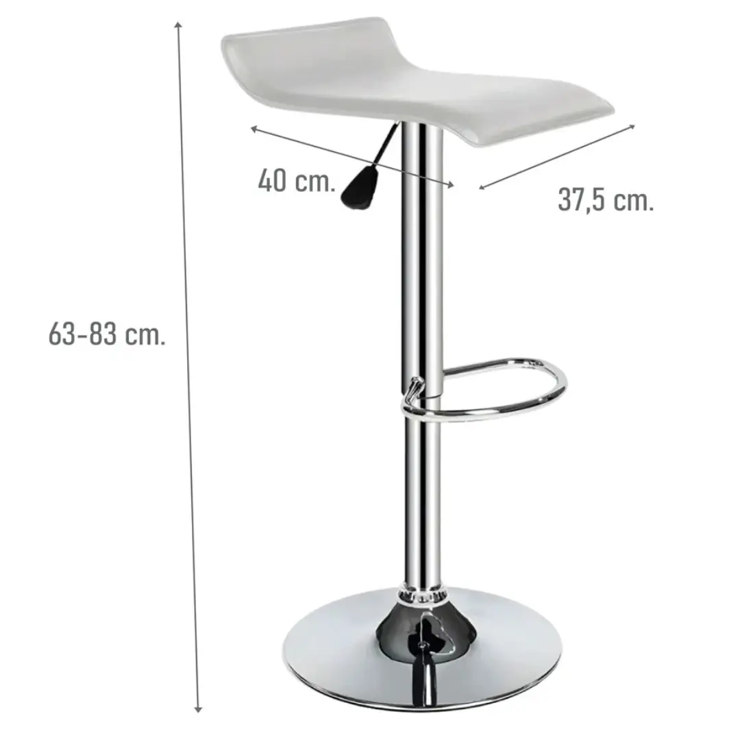 Banqueta butaca silla banco para Barra - Blanco - Imagen 3