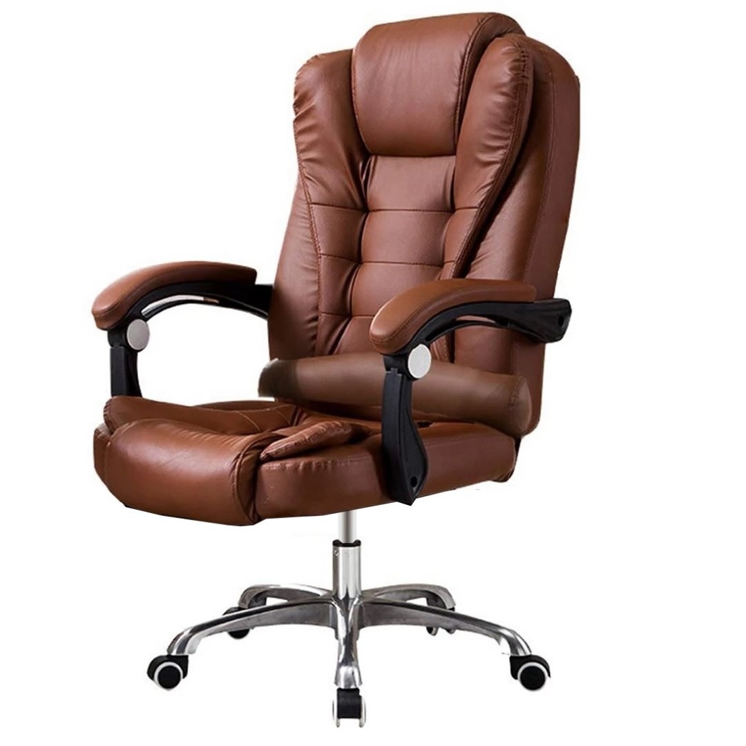 Silla Ejecutiva  Ergonómica Simil Cuero Marrón